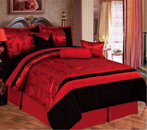 red and black comforter full|red and black queen bedspreads.